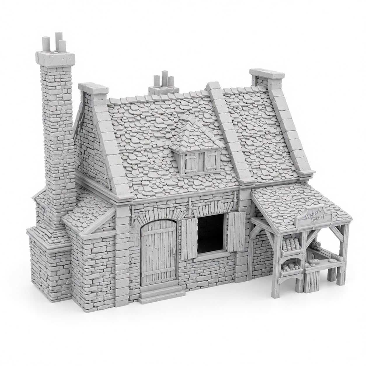 QP3D - Wargaming Terrain - Walter Bakery – Historic European Bakery Building 28mm–32mm Scale Terrain for Wargaming, Napoleonic Battles, Railway Layouts & Dioramas (28mm Scale)