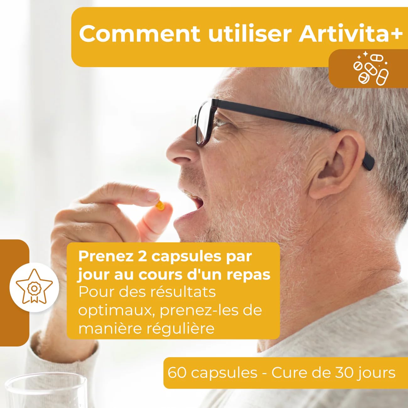 NutriSolution Artivita Soutien Articulaire – Formule Avancée au Collagène Marin, Acide Hyaluronique & Curcuma pour Articulations, Protection du Cartilage & Confort – 60 Gélules