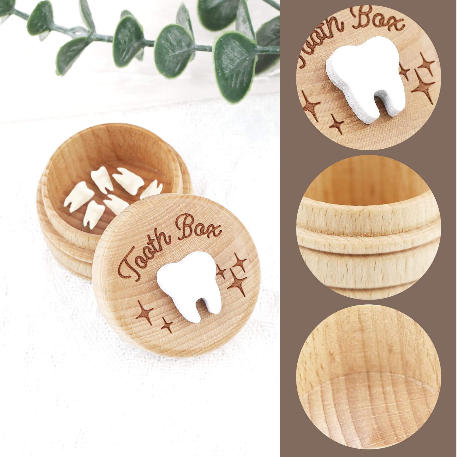 Boîte à Dents De Lait En Bois - Boîte Souvenir Enfant Avec Motif Arc-en-Ciel - Cadeau Naissance, Baptême, Anniversaire