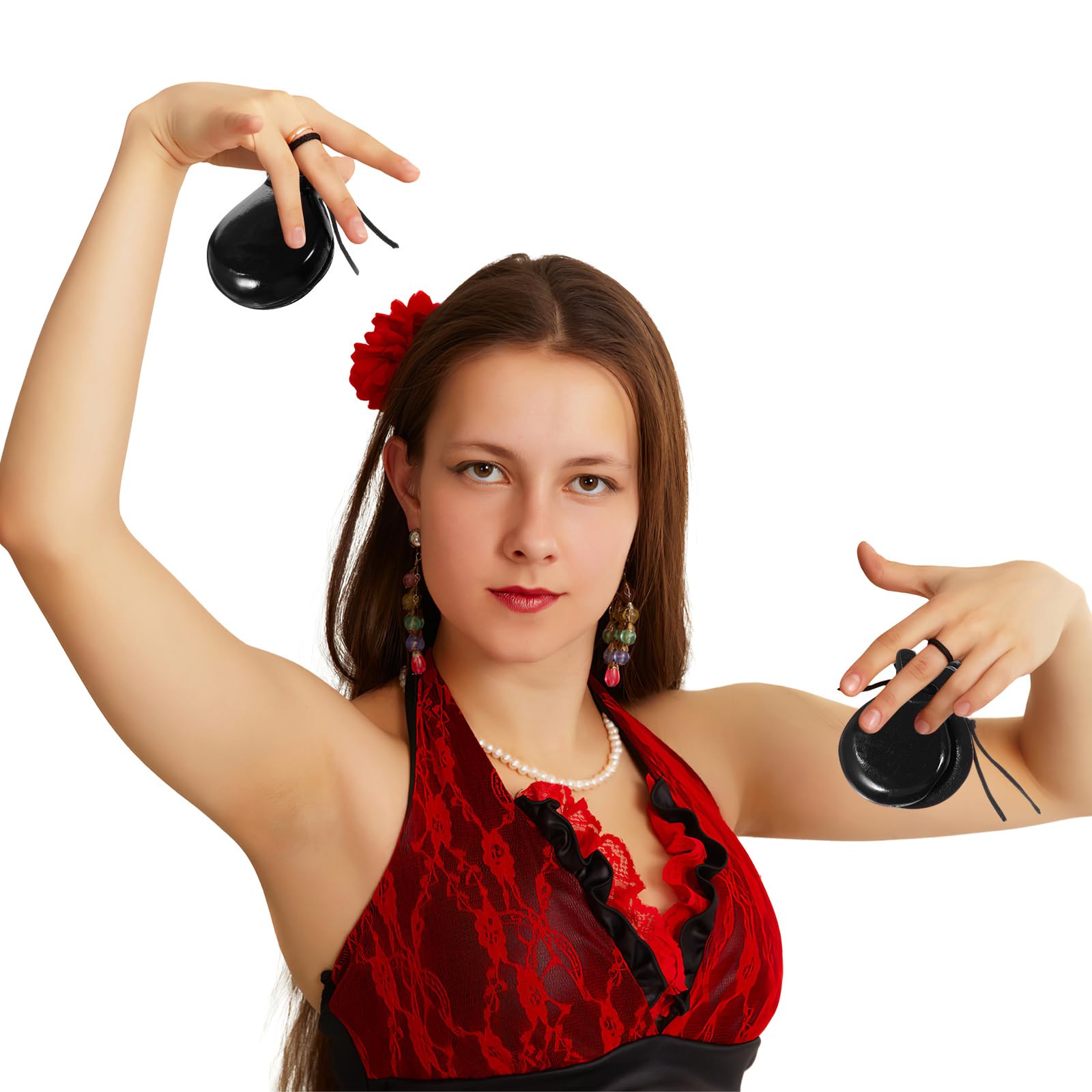 Castañuelas Españolas De Madera Castañuelas Tradicionales De Percusión Manual Castañuelas De Flamenco Castañuelas De Madera Para Dedos Tablas De Ritmo Instrumentos Para De