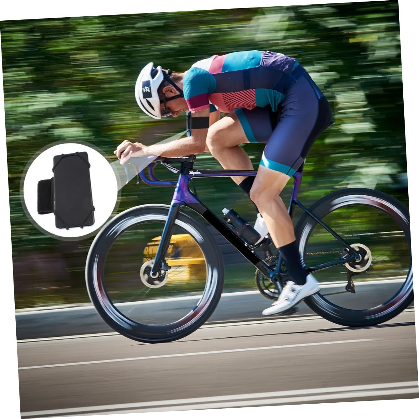 Mikinona De Brazo para Ciclismo y Ejercicio Soporte De Teléfono Móvil Rotativo para Actividades Al Aire y Navegación Accesorio Desmontable y Antideslizante