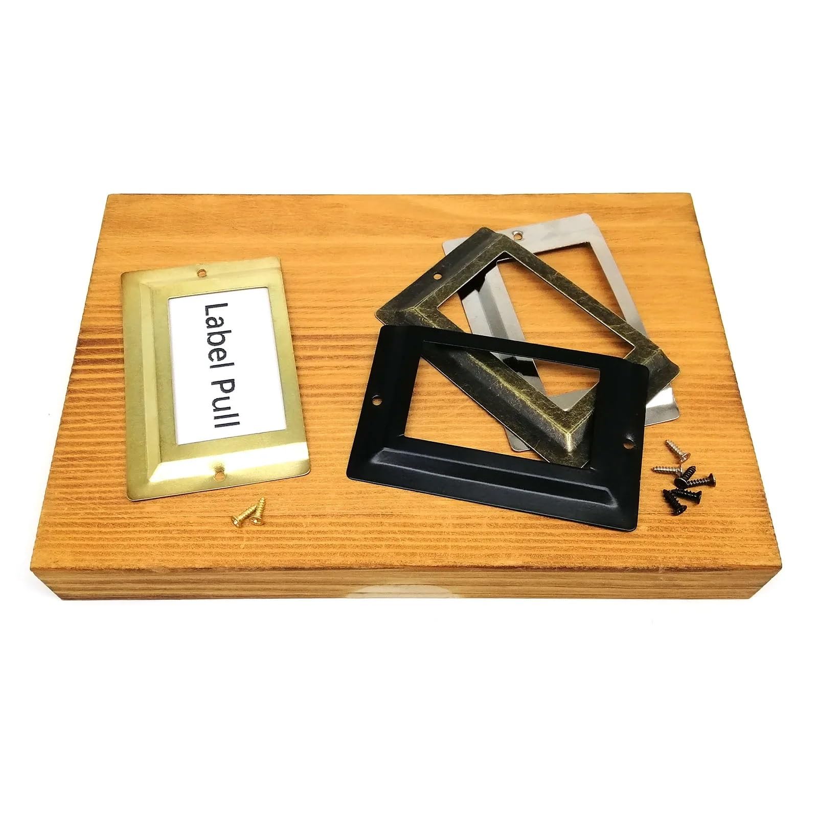 Etikettenhalter aus Messing, 60 Stück, Eisen-Schubladen-Etikettenhalter mit Schrauben, 52 x 80 mm, für Büro, Bibliothek, Bücherregal (goldfarben)