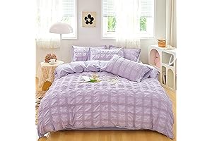 Beyeutao Seersucker Duvet Cover King Size Purple: Indulge in Royal Comfort and Style