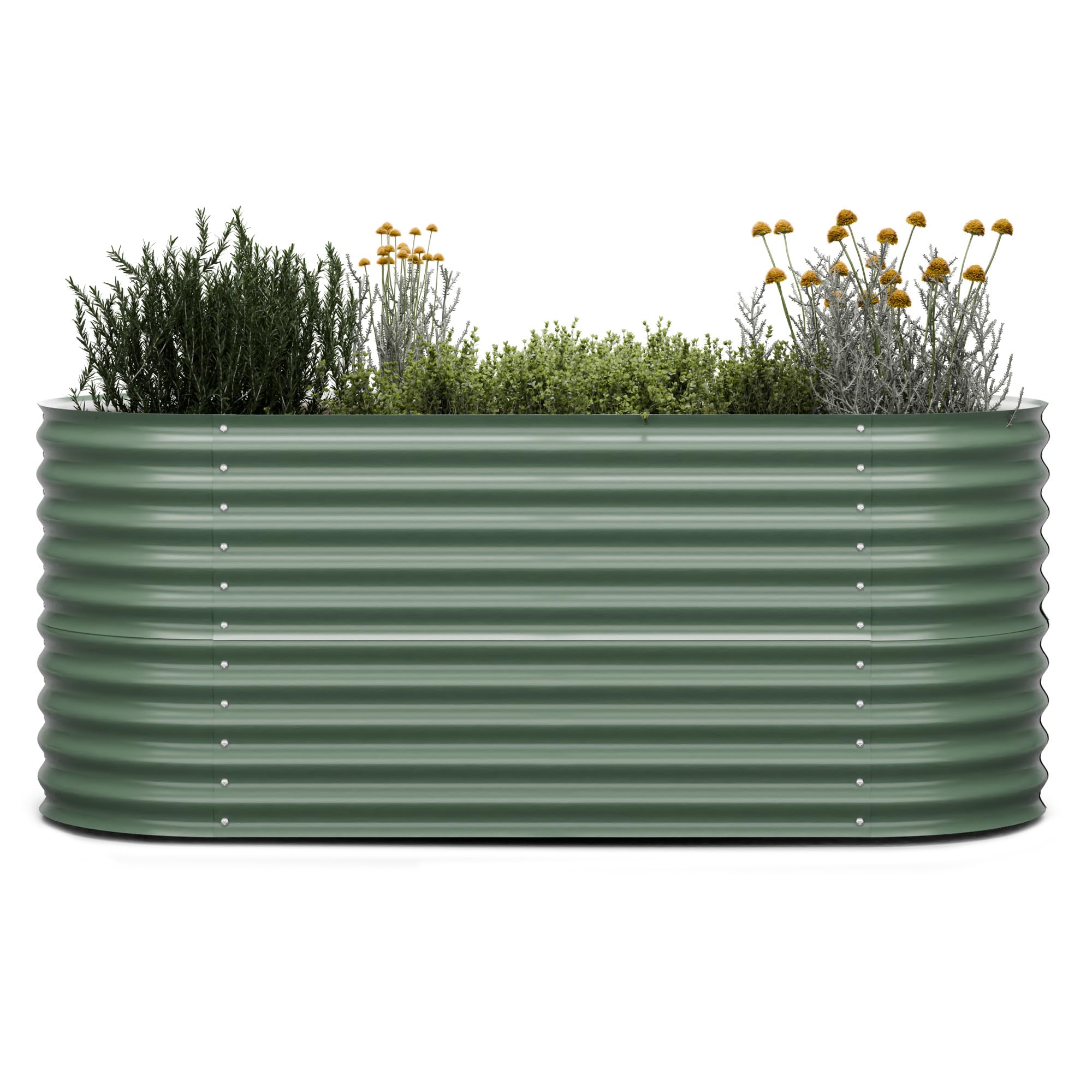 Blumfeldt Dark Moss High Grow Raised Bed For Garden, 1500L Planter In Frost & Rust-Resistant Galvalume Steel, Ergonomic 80Cm Height For Vegetables, Herbs & Flowers – Easy Assembly, Green