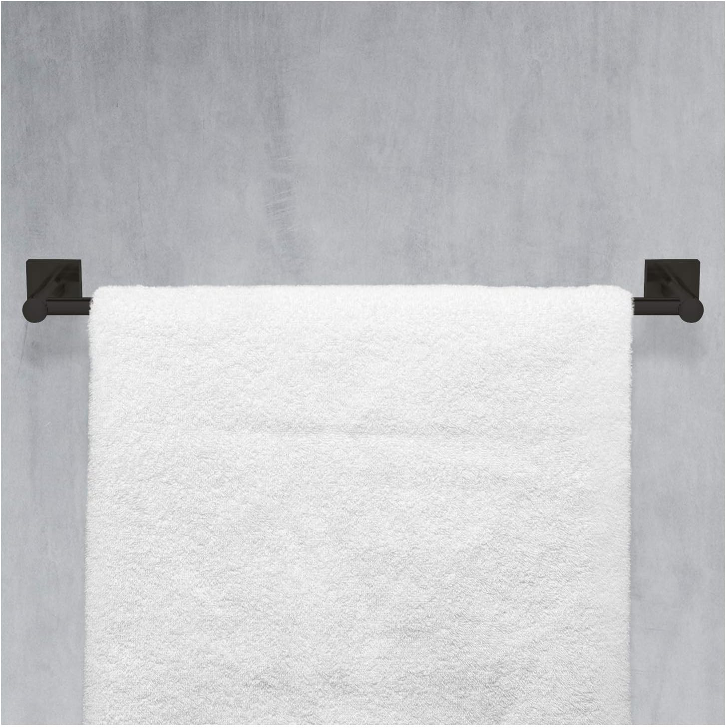 Nuk3y Senna Modern Square 4 Piece Bathroom Hardware Towel bar Accessory Set (18"" Set, Matte Black)