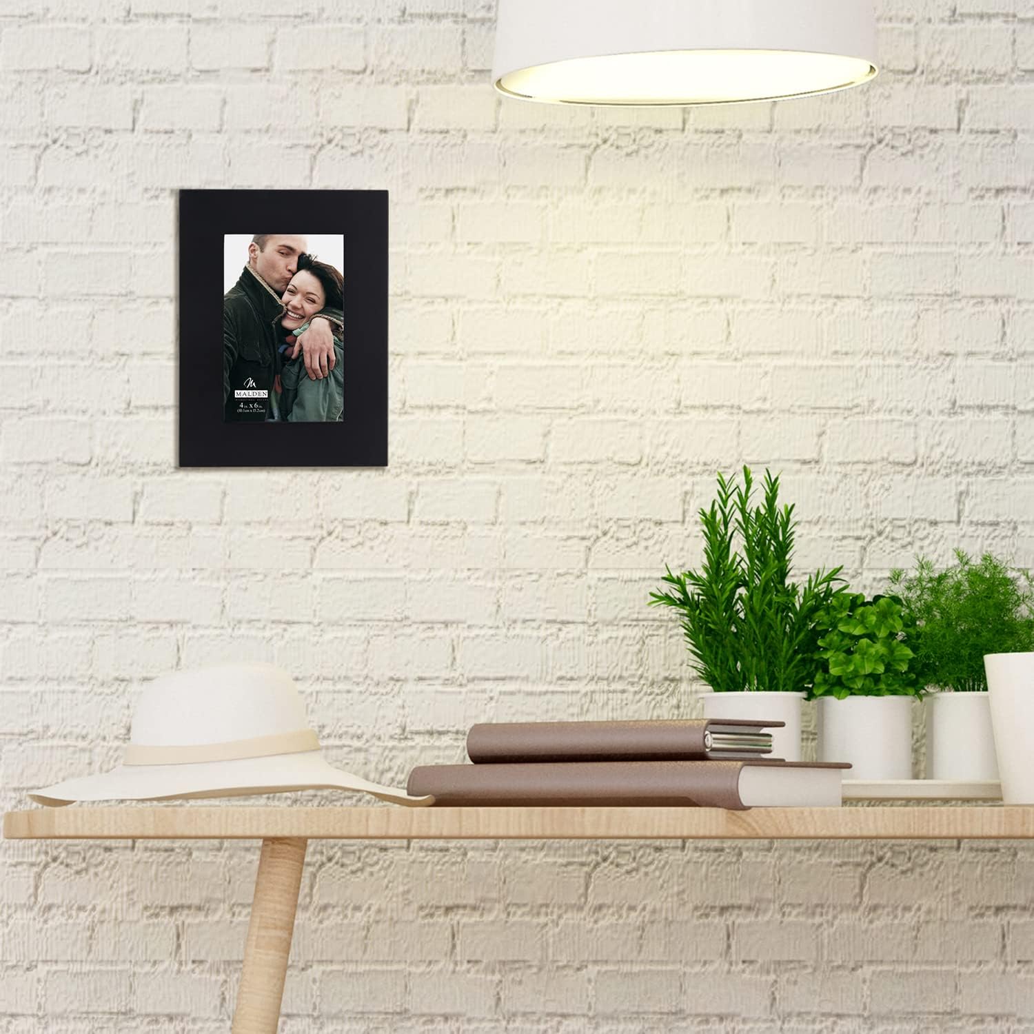 Malden 4x6 Picture Frame, Extra Wide Real Wood Molding, Real Glass, Black