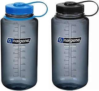 Nalgene Sustain Tritan 32 oz Wide Mouth Water Bottle, 2 Pack, BPA-Free, ...