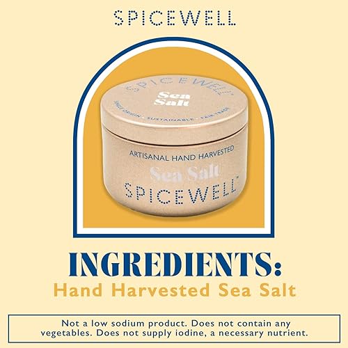 Miniatura 2 de Spicewell Sal marina de bolsillo  Sal marina artesanal cosechada a mano, alta en electrolitos, magnesio, potasio y calcio. Lona de plástico, sin