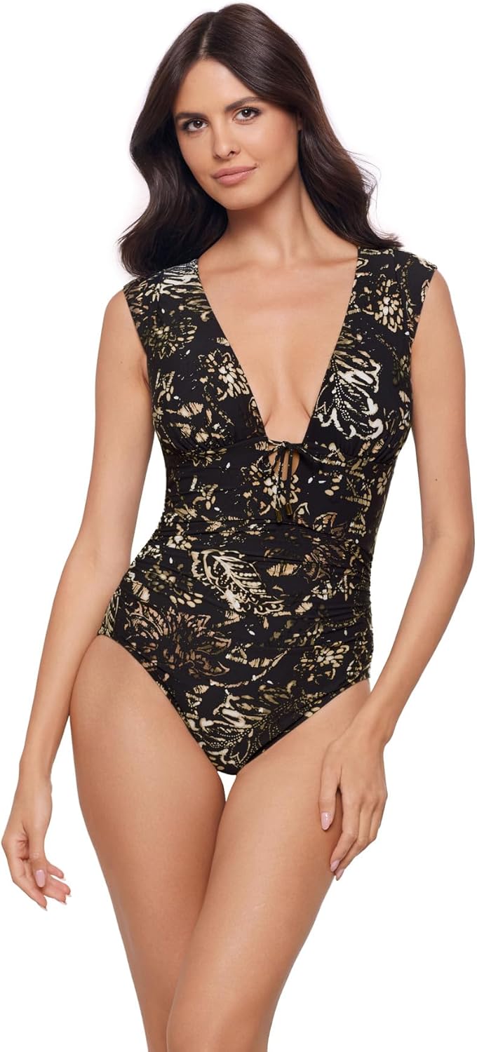 MagicSuit Women's Swimsuit Solids Dash Soft Cup Cap Sleeve One Piece Swimsuit