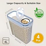 Romon Boite Rangement Cuisine, 4L Boite Hermetique Alimentaire, 4 Boîtes Alimentaires Plastique Sans BPA avec Couvercles, Bocaux de Organisation avec 24 Étiquette pour Céréales Farine Aliments Secs - 2