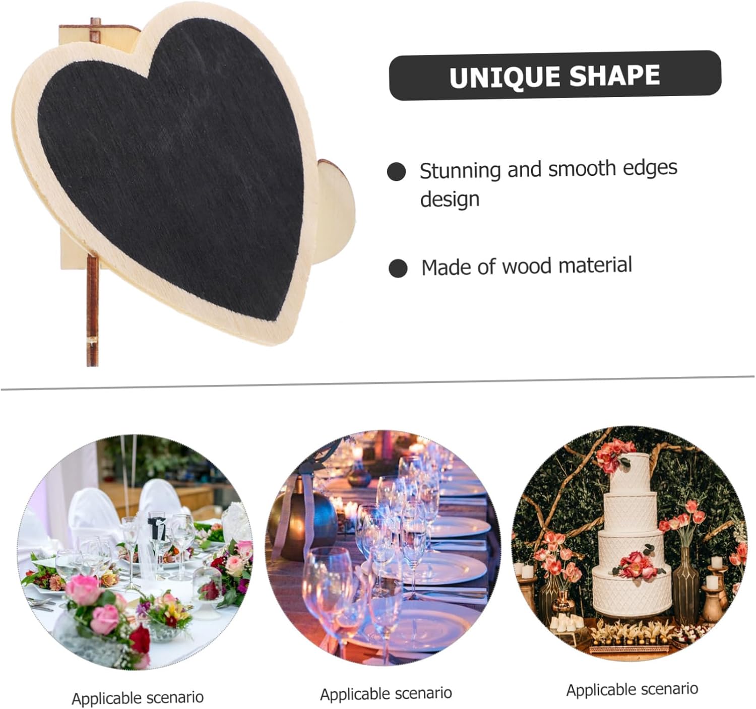 Tabletop Mini Chalkboard Sign, Wooden Rectangular Writing Board