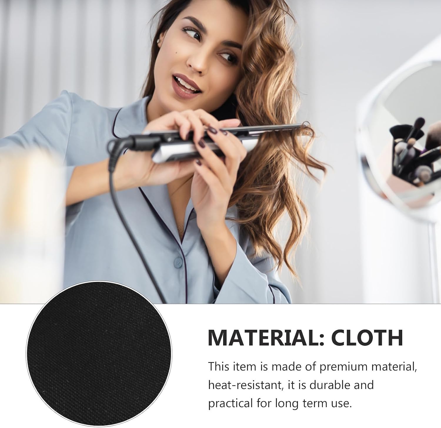 Alipis 2Pcs Heat Resistant Hair Curling Gloves for Hair Styling and Perming Elastic Wristband for Comfortable Fit Professional Protective Gloves for Barbers and Home Use Black