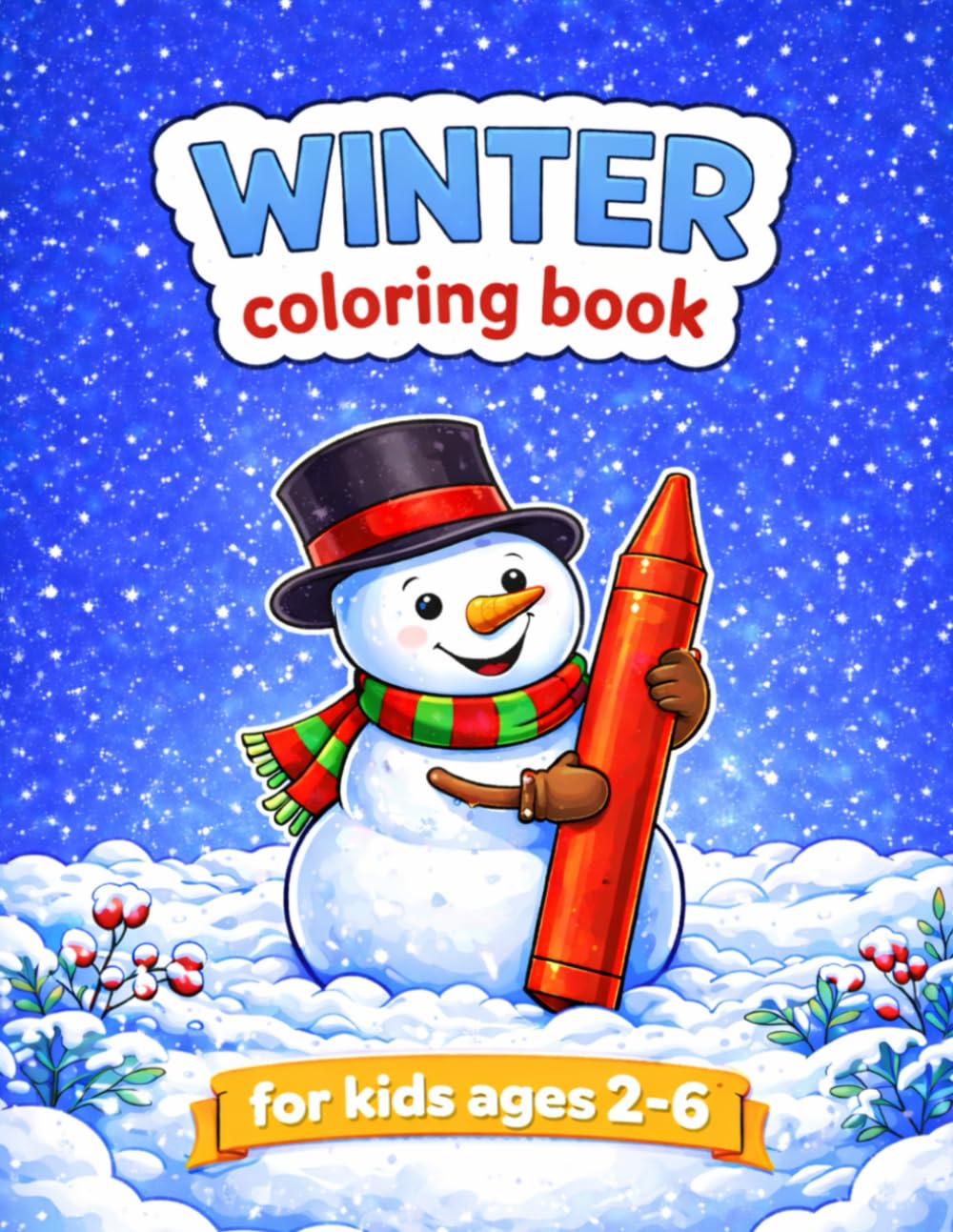 Winter coloring book for kids ages 2-6: A Collection of Easy and Adorable Winter Scenes to Color – Perfect for Toddlers and Preschoolers