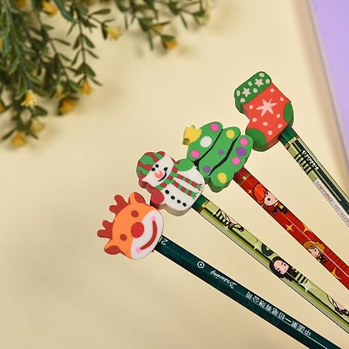 Miniatura 2 de 42 piezas de borrador de Navidad para niños y niñas, mini borradores de Navidad a granel para rellenar medias