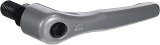 Kipp 06460-5163X25 Zinc Adjustable Handle with M16 External Thread, Modern Design Style, Steel Components, Metric, Silver Metallic Powder-Coated Finish, Size 5, 25 mm Screw Length