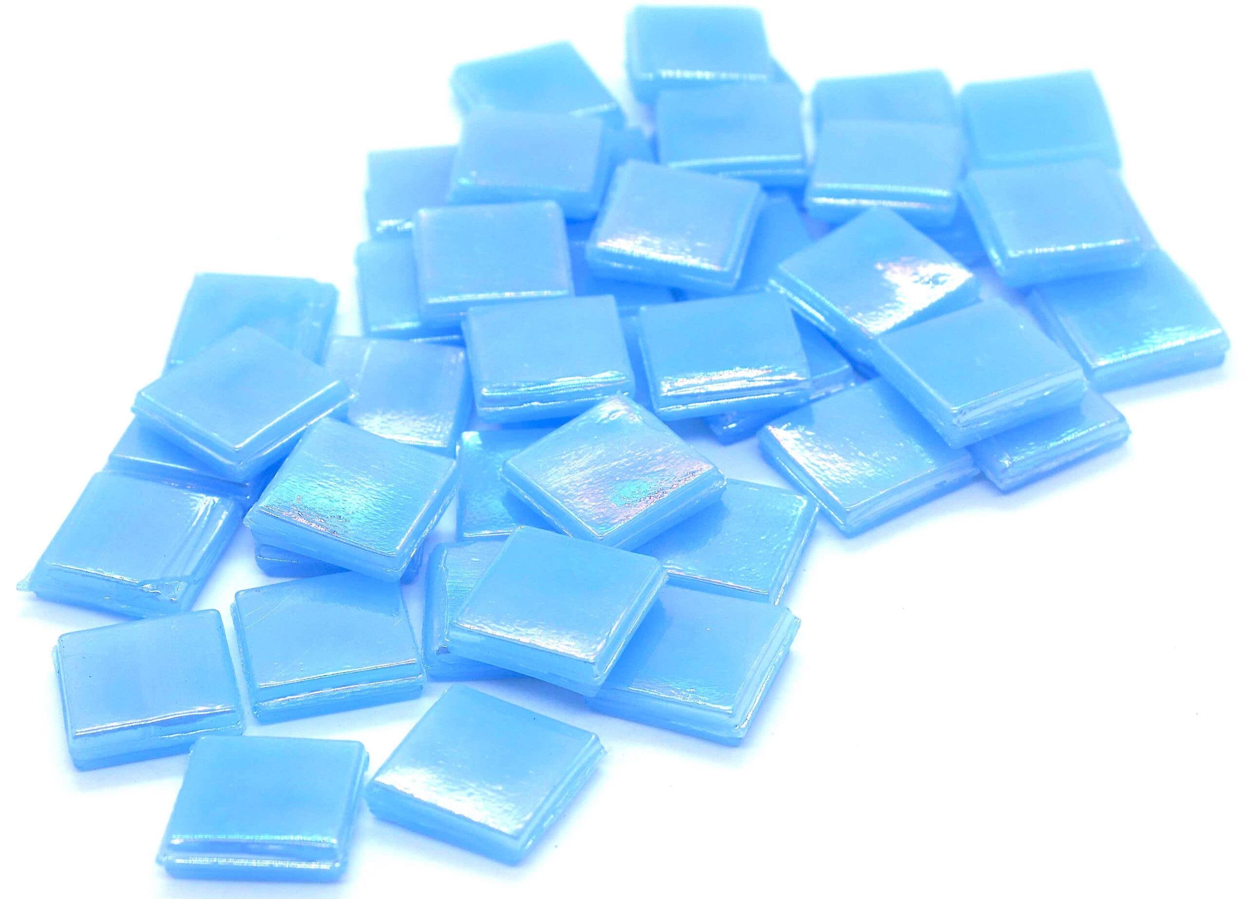 Sai Mosaic Art Coral Light Aqua HK104 Glass Mosaic 15x15mm tiles 100 gm pack-image-4