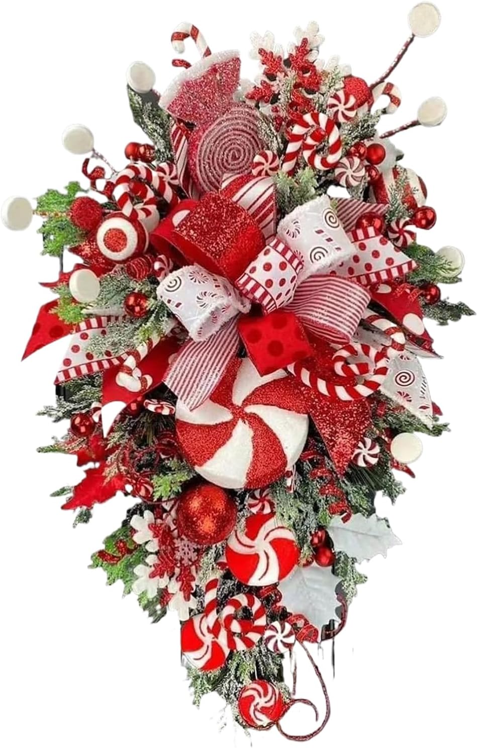 Candy Cane Swag 20 Inch Christmas Seasonal Decor