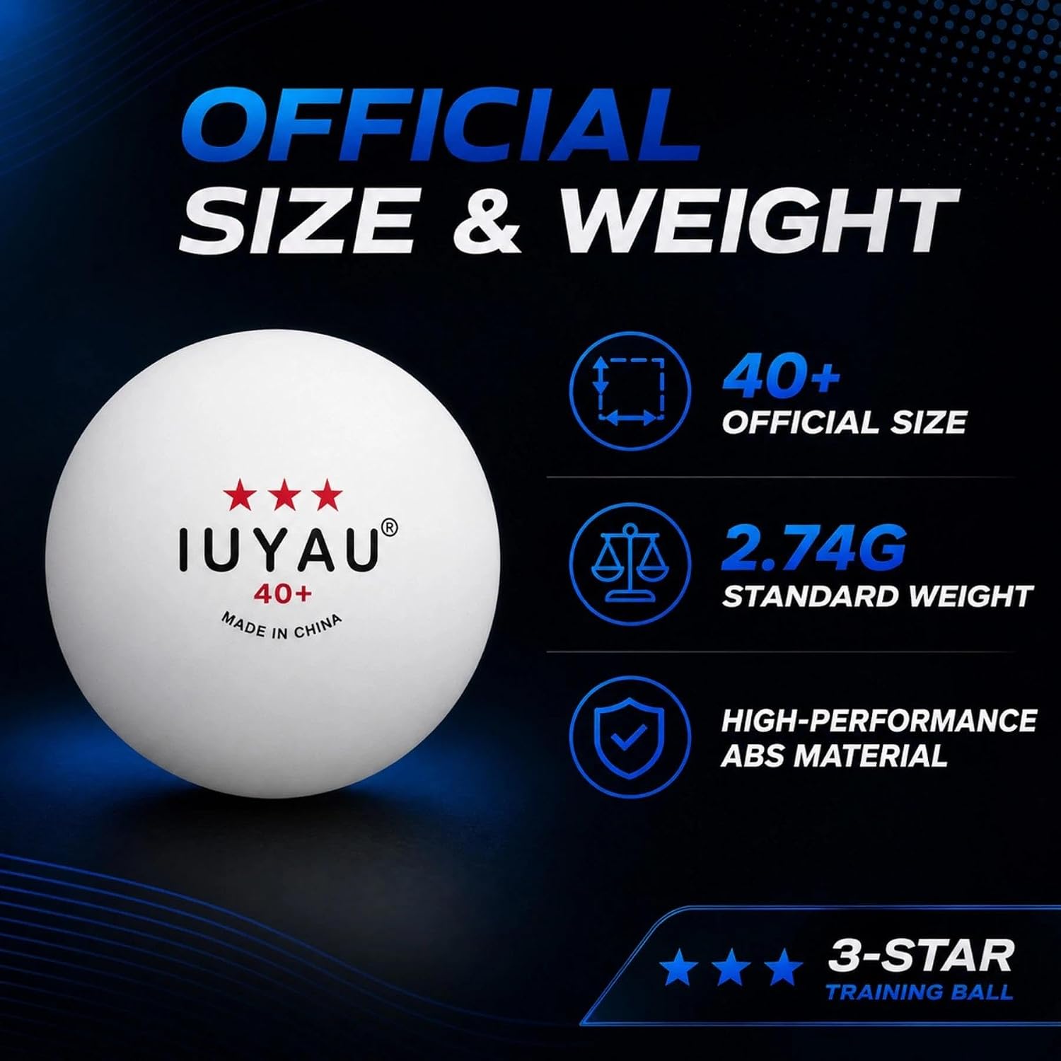 120- Pack Ping Pong Balls - 3-Star Premium Orange Table Tennis Balls | High-Performance 40+ ABS Professional Quality | Ultimate Durability for Indoor & Outdoor Ping Pong Tables