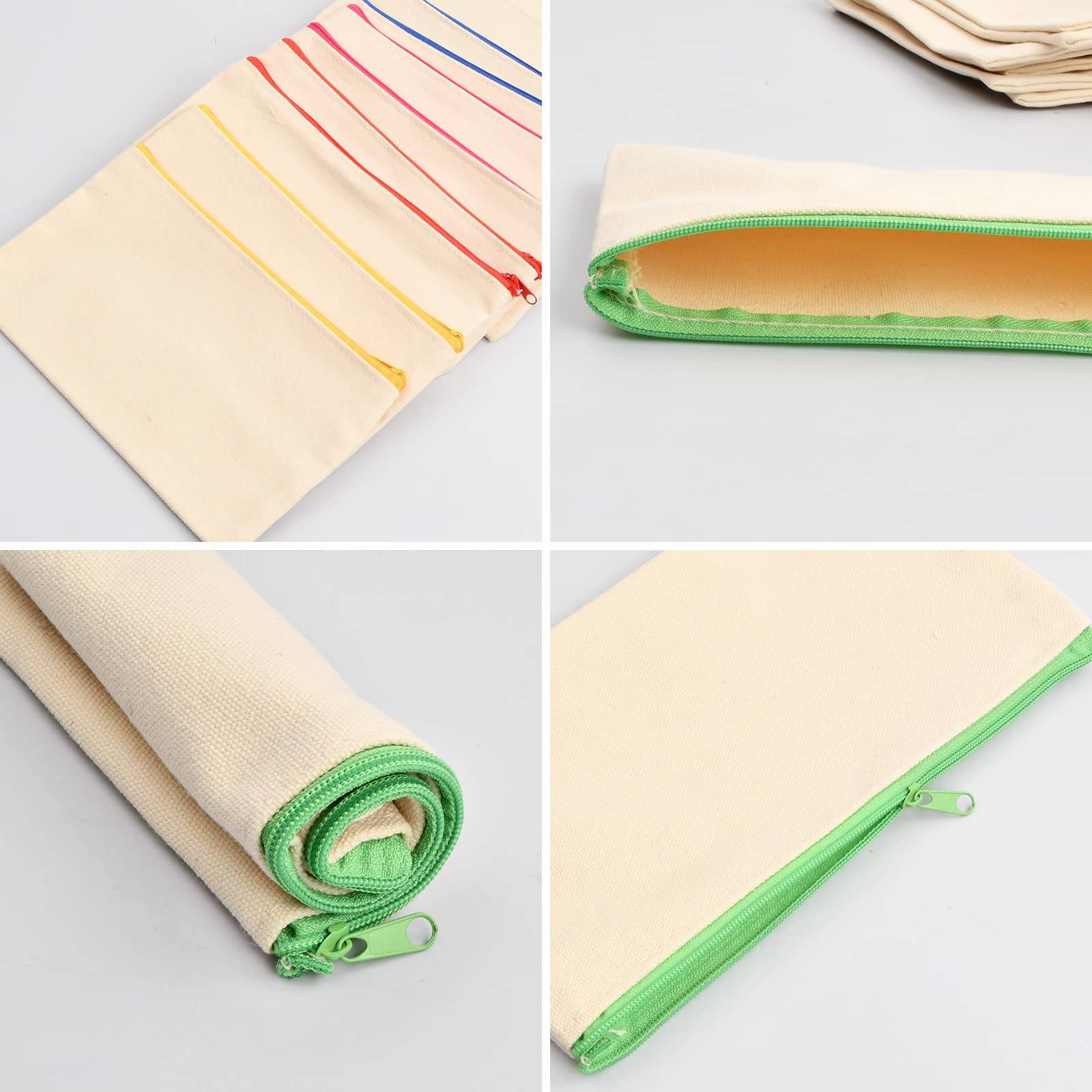 Bolsas Tela Para Pintar Neceser Para Pintar Bolsa Tela Para Pintar 12 Bolsas De Lona Con Cremallera - DIY, Ideales Para Maquillaje O Manualidades Estuches Para Pintarlos Niños Estuches Baratos Estuche Tela