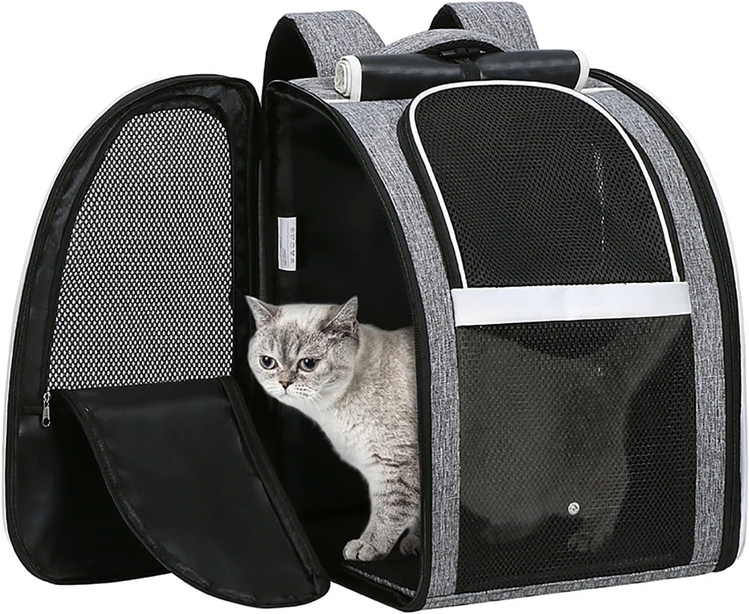 中型大型猫と犬の子犬用のペットキャリアバックパック、換気設計の安全ジッパーバックルクッションバックを備えた犬のバックパックキャリア