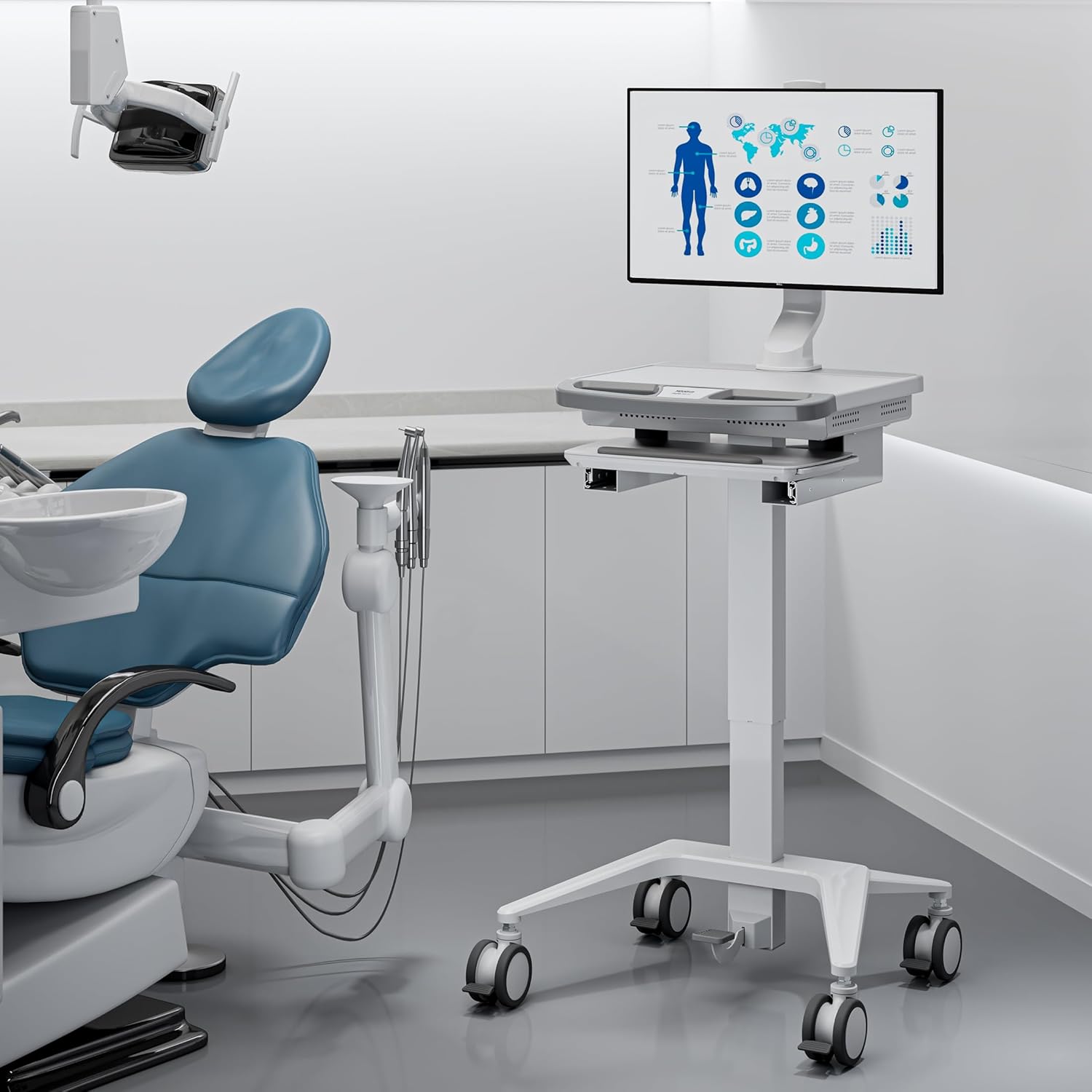 Mount-It! Medical Cart with Monitor Stand