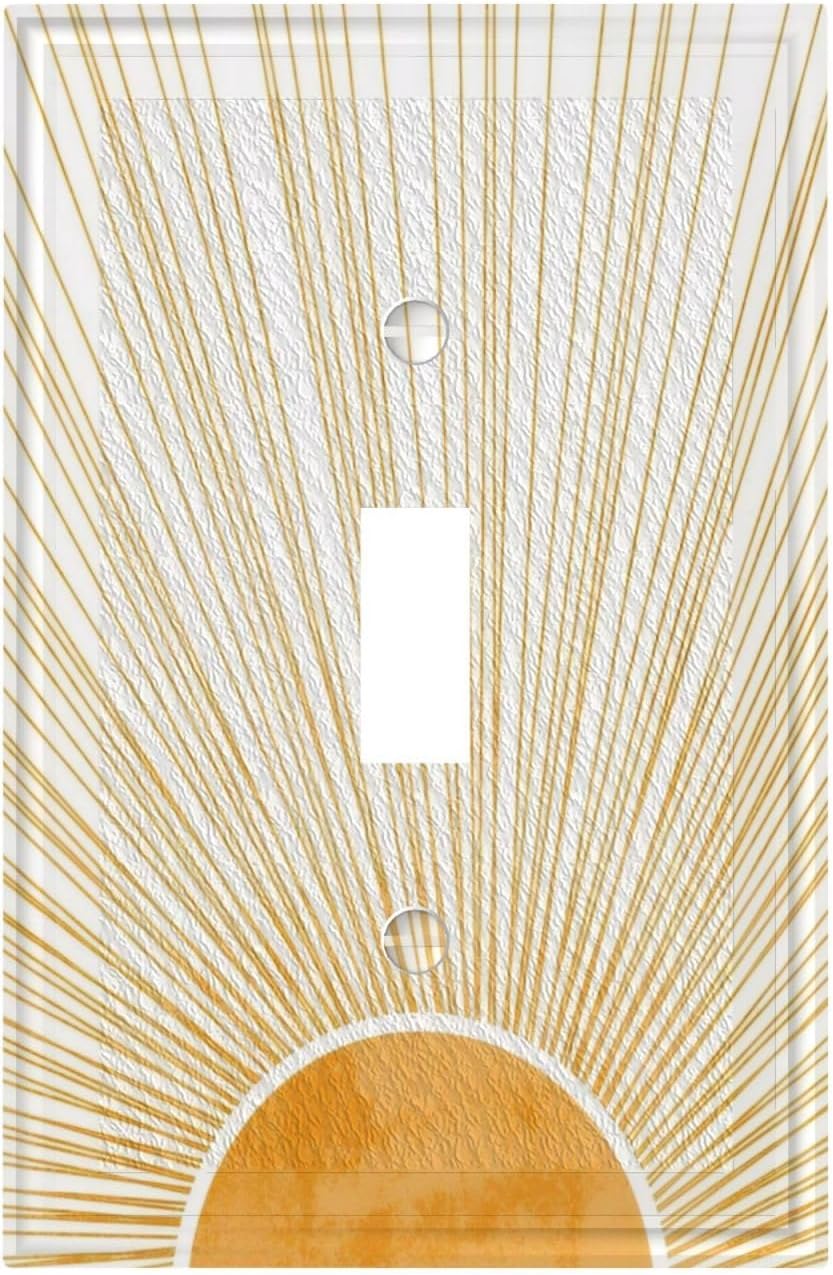 Decorative Art Light Switch Covers,1 Gang Single Toggle Duplex Outlet,Wall Plate,Switchplate Electrical Faceplate,Boho Sun