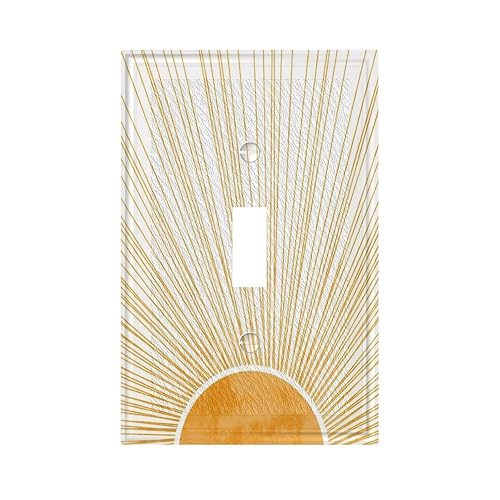Decorative Art Light Switch Covers,1 Gang Single Toggle Duplex Outlet,Wall Plate,Switchplate Electrical Faceplate,Boho Sun