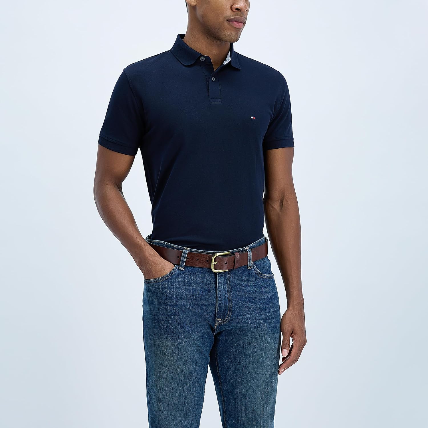Tommy Hilfiger Men's Casual Leather Belt - Classic Style for Everyday Wear