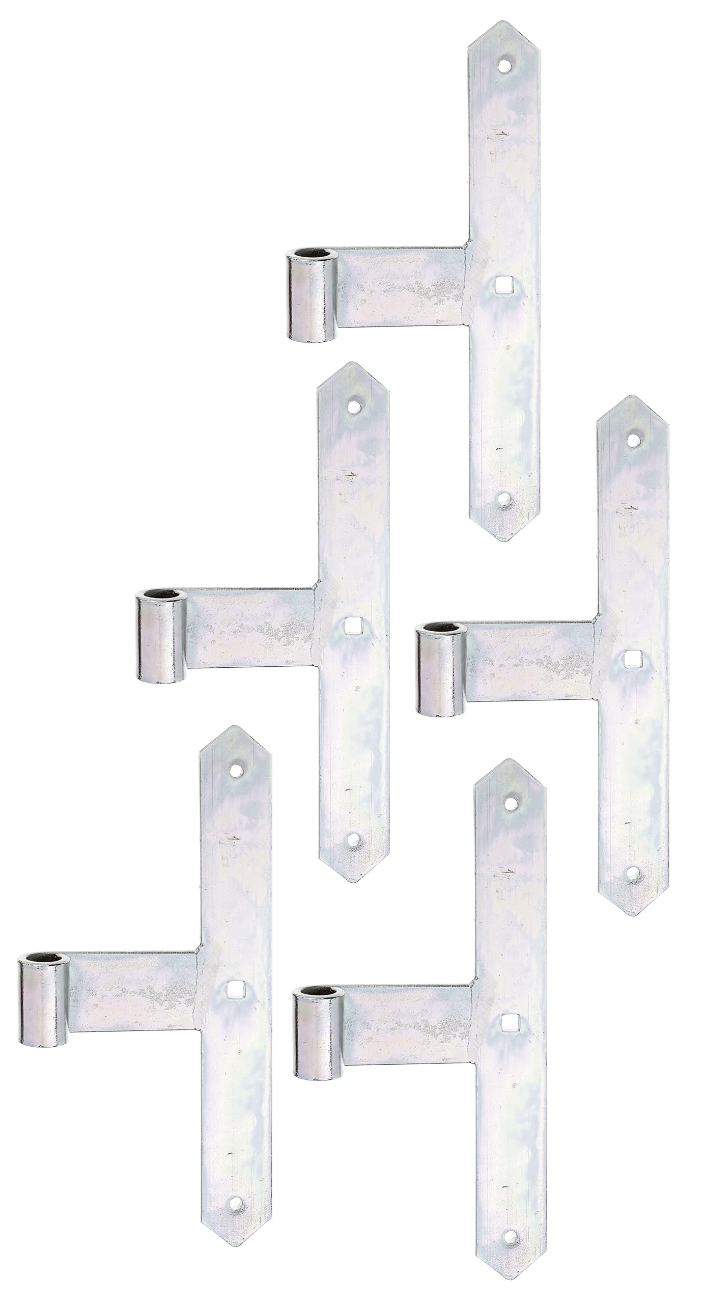 Alberts 844936 Tor-Mittelband | galvanisch verzinkt, dickschichtpassiviert | spitze Form | zum Aufschrauben | 300 x 40 mm | Rollen-Ø16 mm | 5er Set