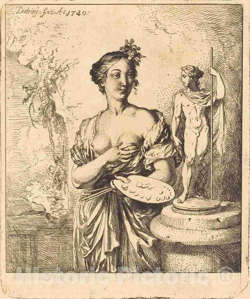 Art Print : Christian Wilhelm Ernst Dietrich, Painting, 1740, Historic Wall Décor : 16in x 20in