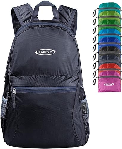 Miniatura 21 de G4Free 20L ligera mochila plegable para viajes y senderismo, mochila de senderismo plegable para hombres y mujeres (Lavanda Claro) Púrpura