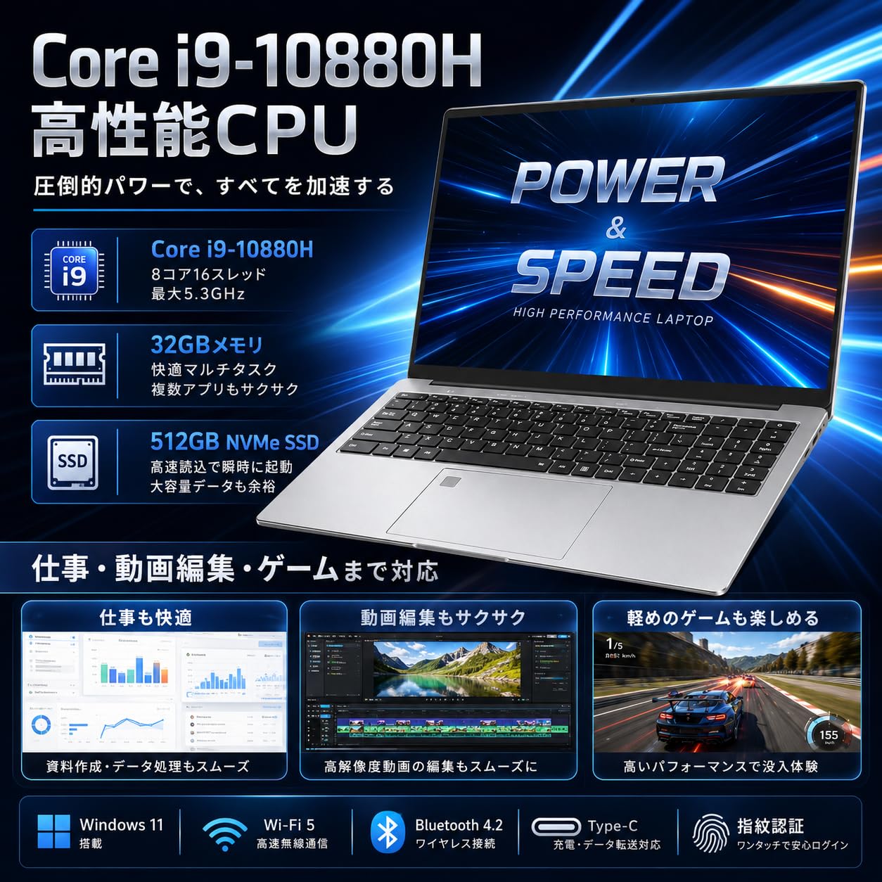 Amazon.co.jp: ノートパソコン 15.6インチ Core i9-10880H搭載 高性能