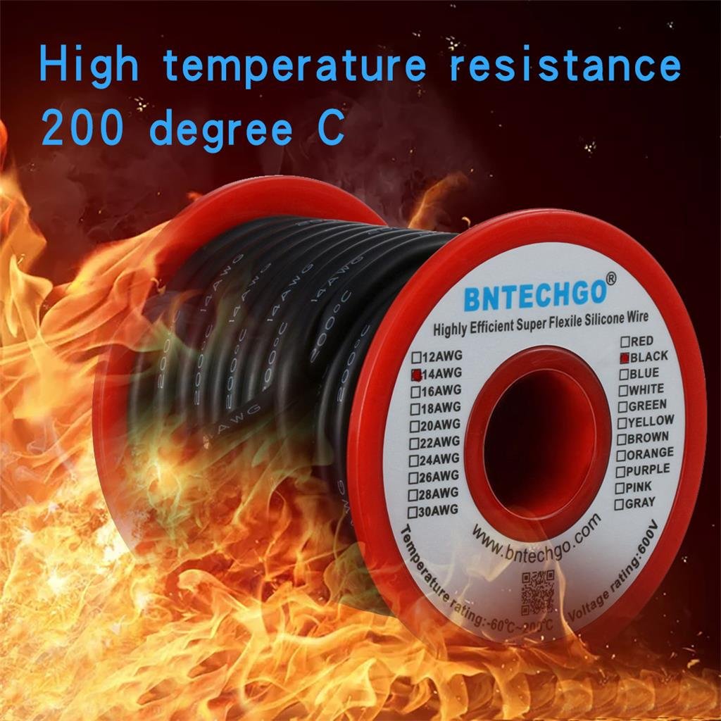 BNTECHGO 14 Gauge Silicone Wire Spool 25 ft Black Flexible 14 AWG Stranded Tinned Copper Wire - Image 6