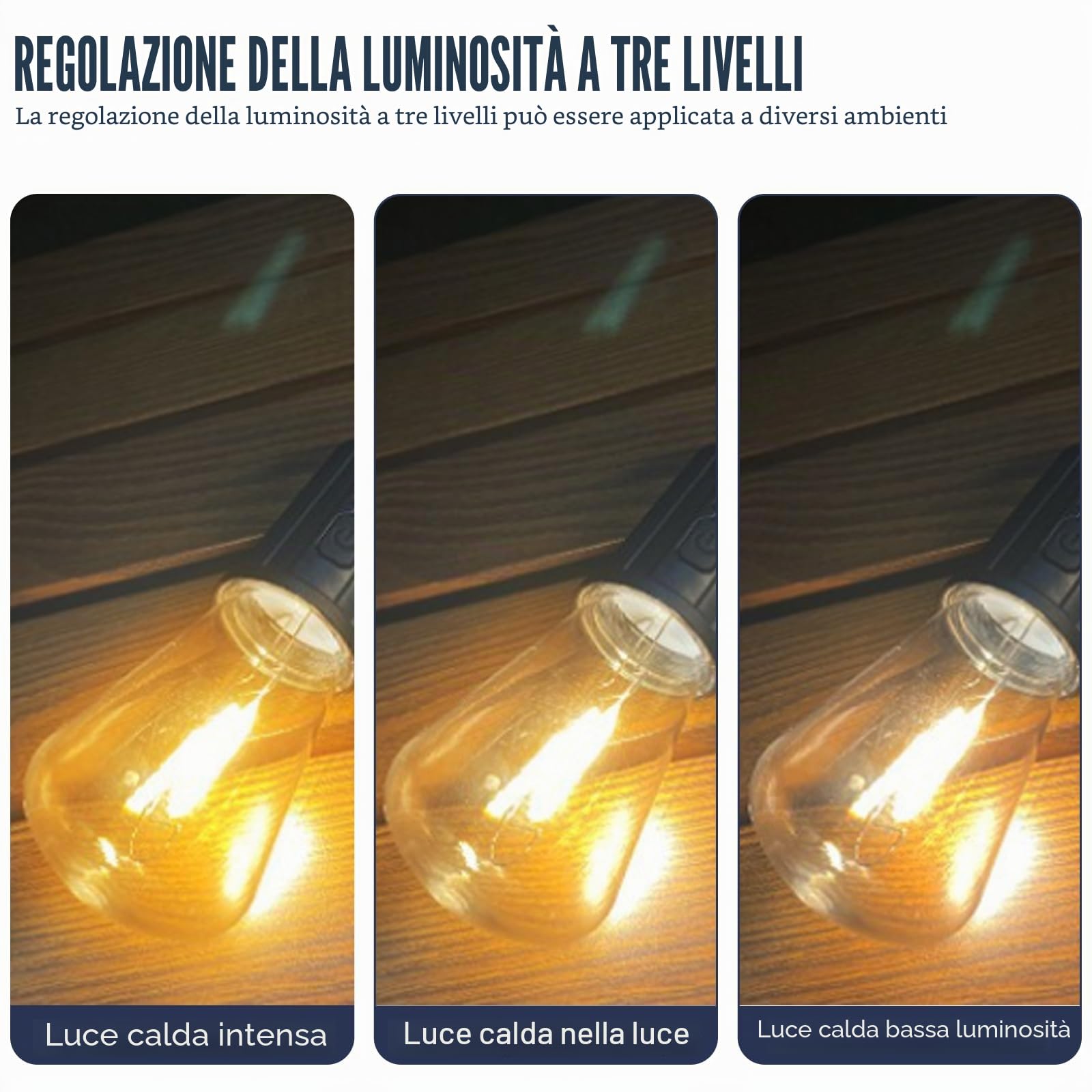 4 pezzi lampada da campeggio ricaricabile, 3 modalità di luce, lampadina ricaricabile con batteria, ricarica USB, lanterna LED mini, luminosità regolabile, luce da campeggio