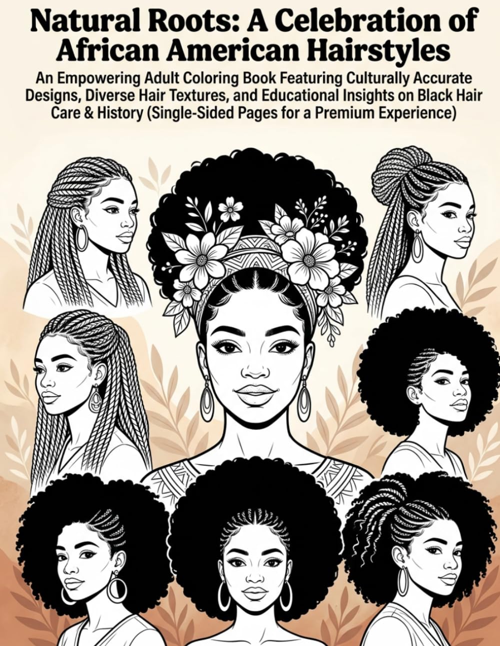 Natural Roots: A Celebration of African American Hairstyles: An Empowering Adult Coloring Book Featuring Culturally Accurate Designs, Diverse Hair ... Insights on Black Hair Care & History