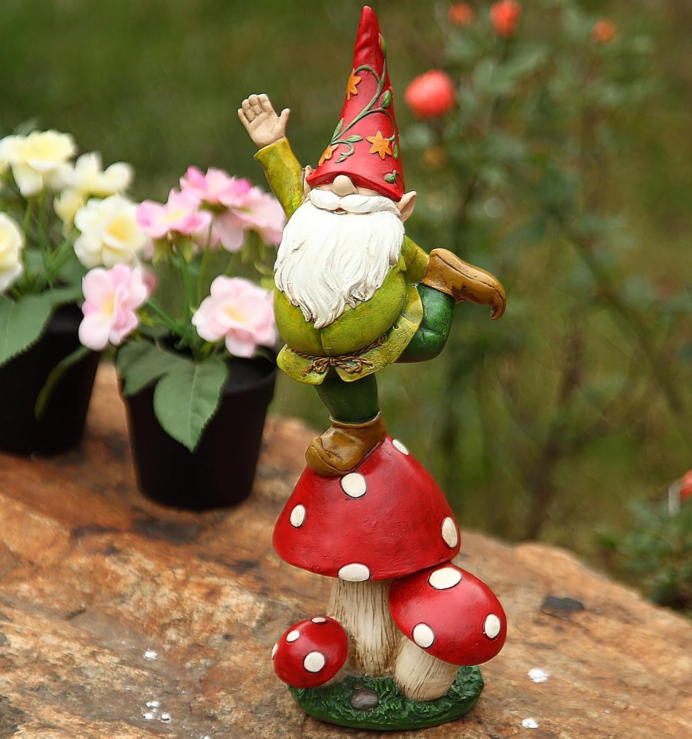 Garden Gnome Outdoor Statue, 13" Funny Garden Gnome for Yard, Lawn & Patio, Indoor/Outdoor Home Decor, Gift for Mom, Women, Gnome Lovers