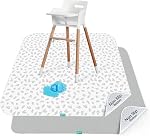2 Pack Splat Mat Under High Chair, for Eating Mess, Anti-Slip High Chair Mat for Mealtime and Playtime, Reusable & Portable, 42" × 46"
