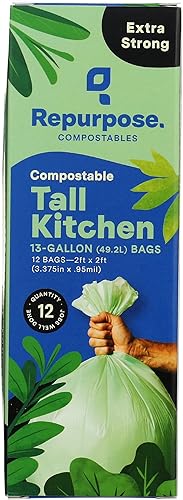 Bolsa de basura reutilizable y compostable para cocina, 12 unidades