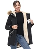 Women's Hooded Winter Coat Waterproof Parka Jacket Warm Sherpa FLeece Lined Winter Parka Coat