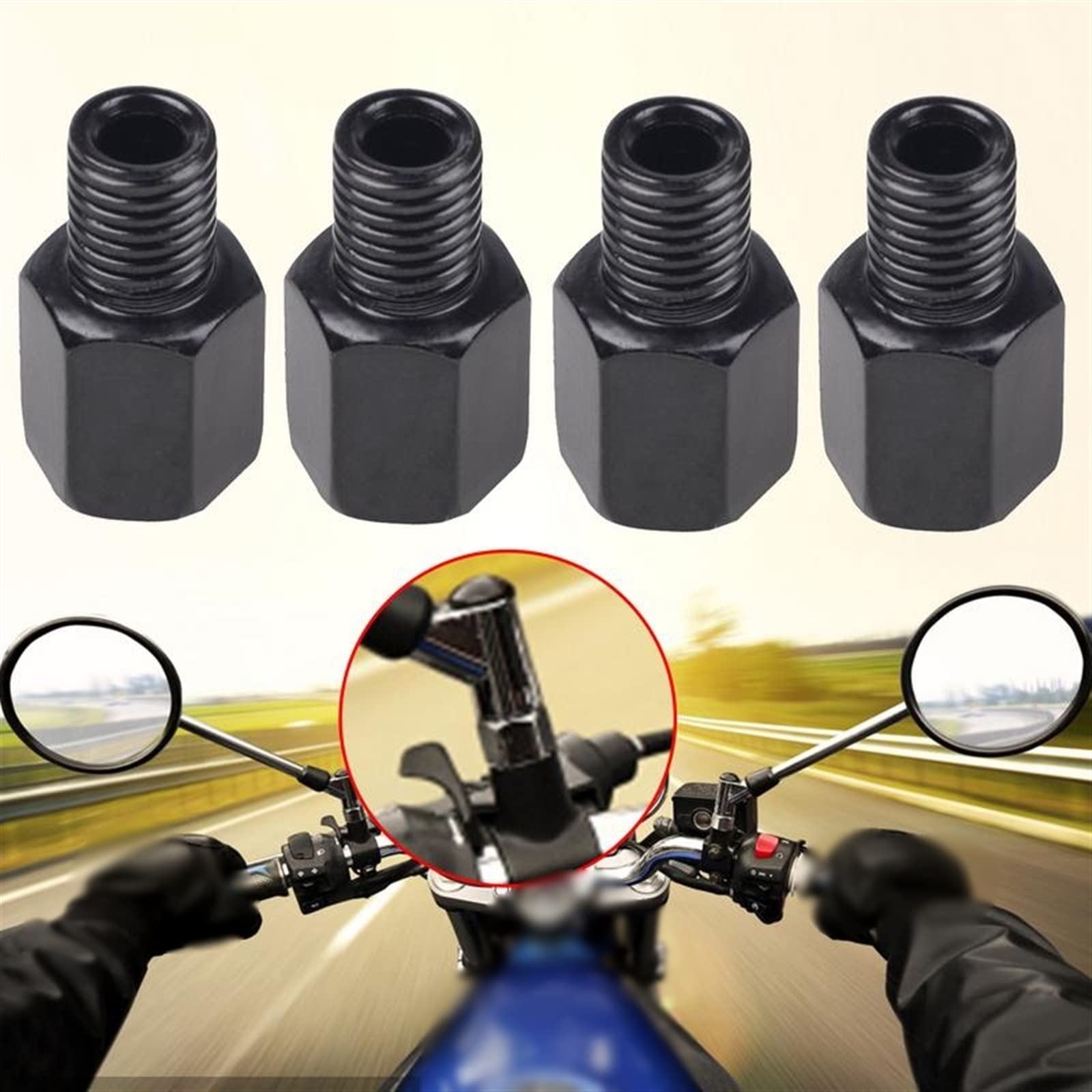 Motorcycle Mirror Adapter Motorbike Rear Mirror Screws 4PCS Rearview Mirror Adap
