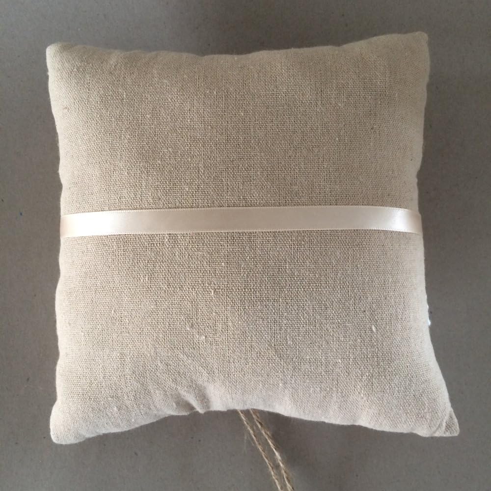 KateMelon Burlap Lace Ring Bearer Pillow and Wedding Flower Girl Baskets, Rustic Collection