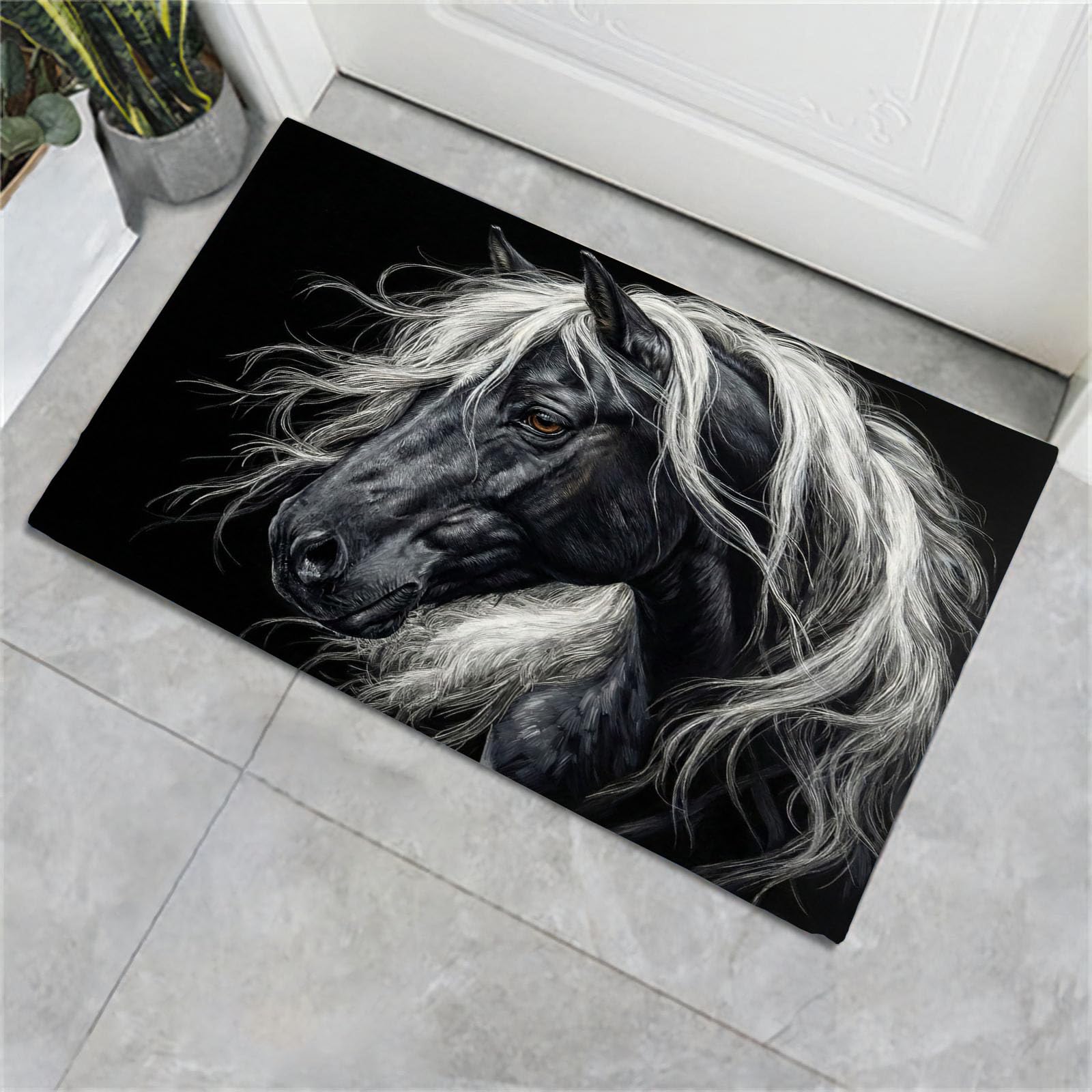 Paillassons pour entrée animaux réalistes tapis de porte grand format pour maison avec chiens et chats