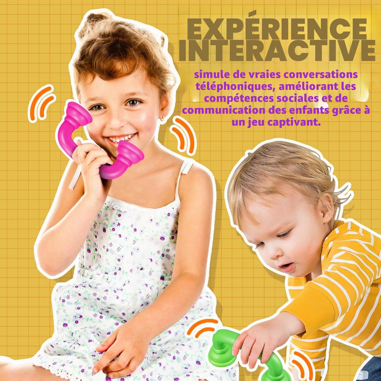 Gatuida Téléphones Jouets Chuchotés Lot de 12 Pièces en Plastique pour Enfants Jeu D'Imitation Educatif Outils D'Orthophonie pour Tout-Petits Interaction Sociale