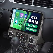 [DSP & EQ] 2+64G Car Radio for Chevrolet Chevy Camaro 2010-2015 | 9 Inch IPS Touch Screen Car Stereo, Wireless Carplay/Android Auto, GPS Navigation, 5GHz WiFi, Bluetooth, 26UI, SWC