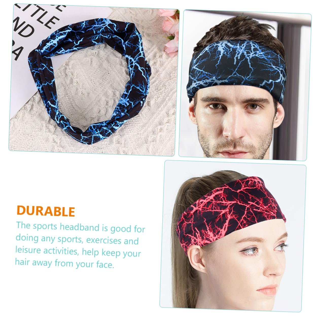ibasenice Cintura Antitraspirante Fitness Larga Fascia Sport Fasce Di Sudore Poliestere Elastico Bande Fascia Per La Testa Multifunzione Fasce Atletiche Fascia Yoga Spandex