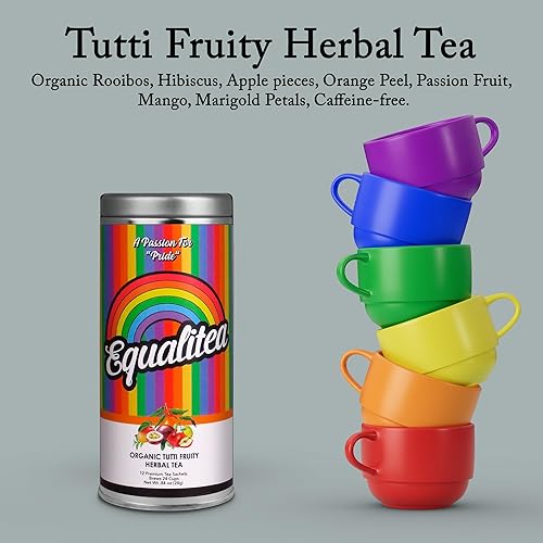 Miniatura 2 de Equalitea Pride Tea - Tutti Frutti orgánico  Té de hierbas gourmet en lata de té arcoíris reutilizable  Regalos de orgullo gay para el orgullo LGBTQ