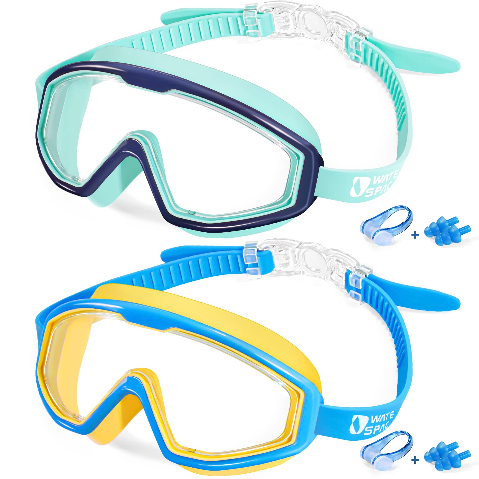 Water Space Taucherbrille Kinder Schwimmbrille Kind Mädchen Junior Jugend Jugendliche 3-14 Jahre Swimming Goggles Schwimmbrillen Schwimmmaske Antibeschlag
