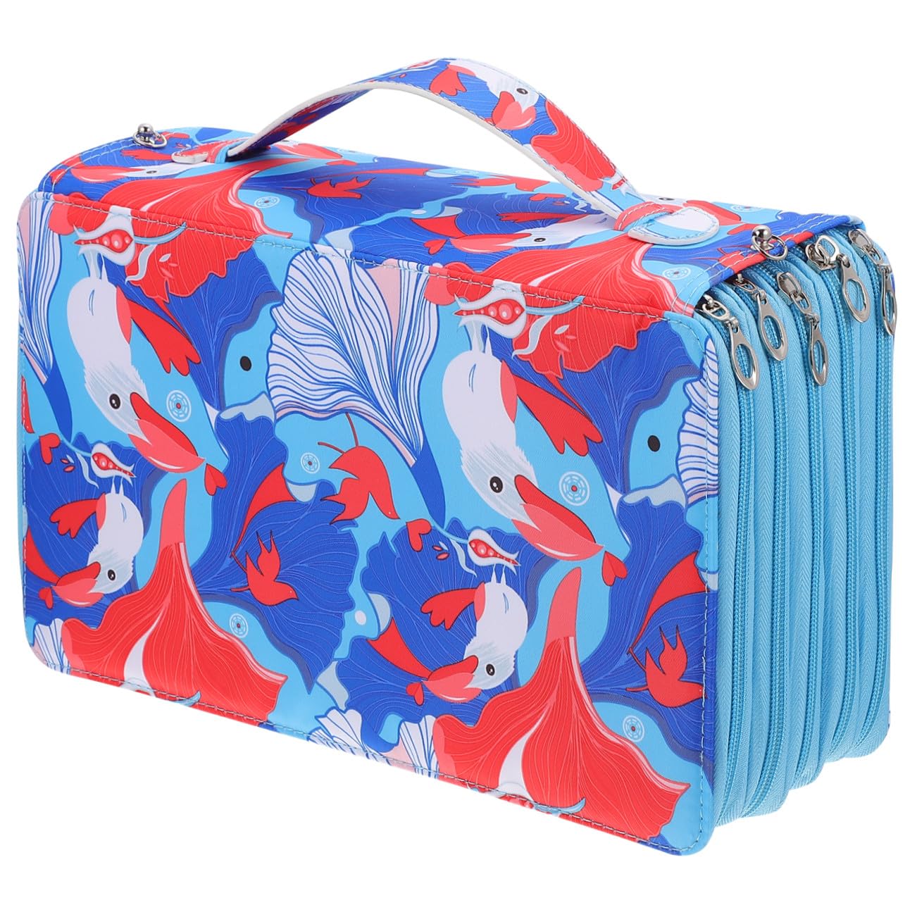 Astuccio Portapenne Multistrato Manico, Grande Capacità 300 Fori, Organizzatore Portatile per Cancelleria e Matite da Disegno, Astuccio per Penna Cerniera per Uso Scolastico e