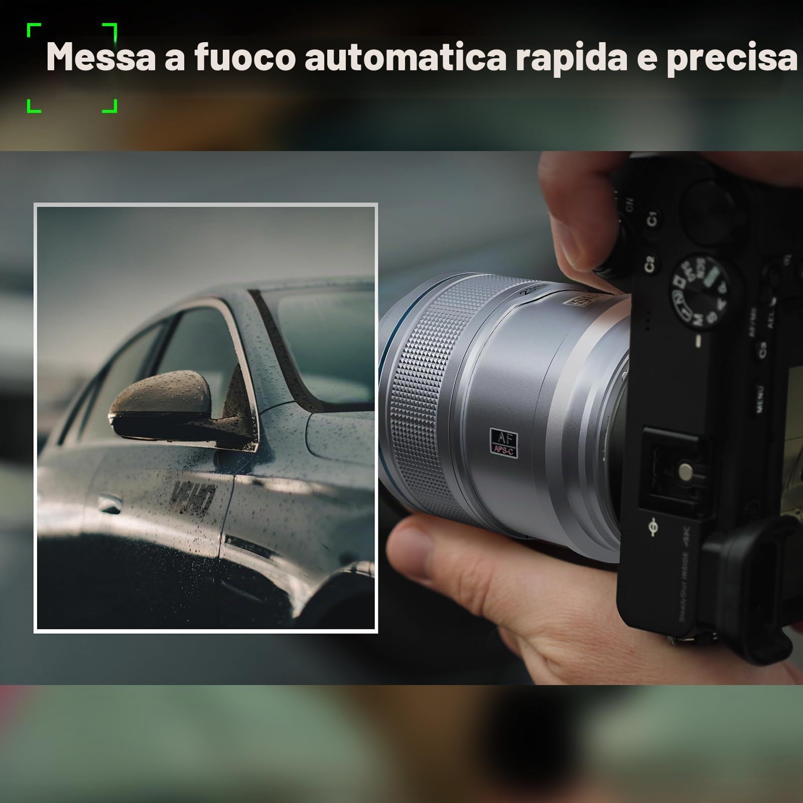 SIRUI Sniper Obiettivo Grandangolo Autofocus APS-C 33mm F1.2 per A5, A6, FX30, ZV-E10 (Attacco E, Argento)