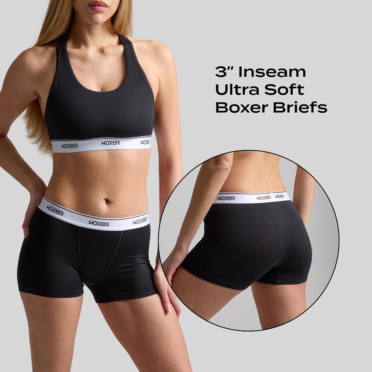 Woxer Womens Boxers - Star 3" Boy Shorts Underwear for Women - Boxer Briefs - Image 3